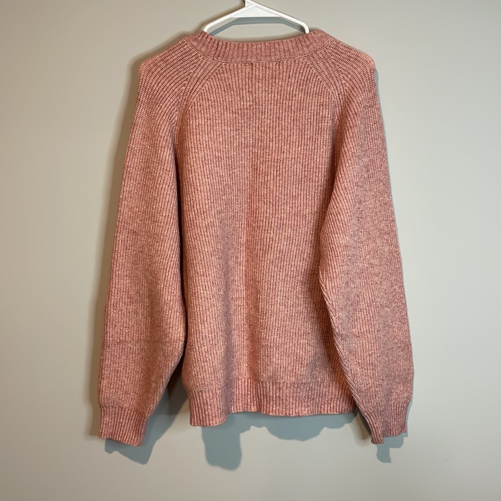 Anthropologie Crew Neck Mollie Bracken LOVE Pink Sweater - Picture 6 of 9